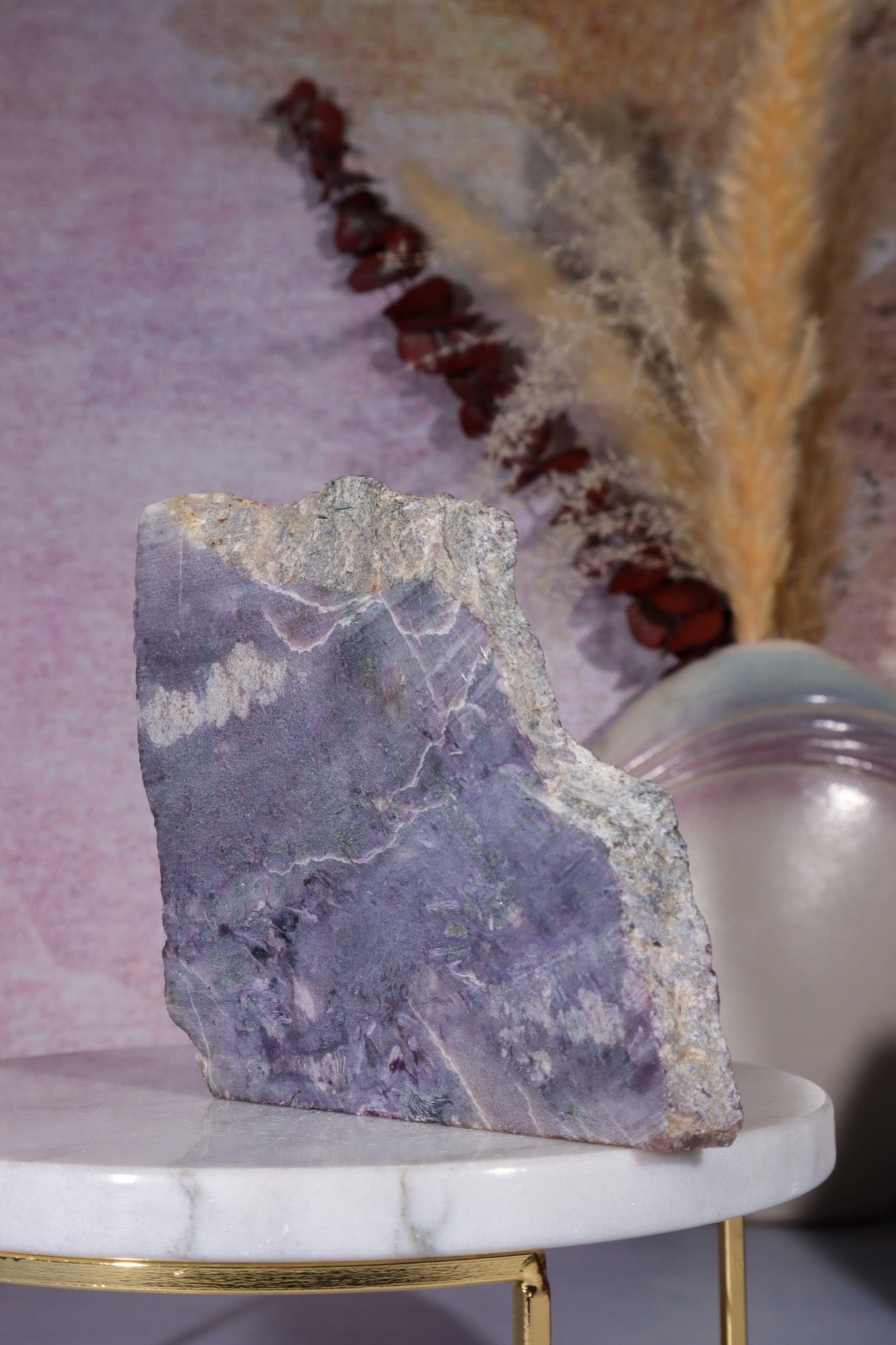 Charoite Self Standing Slice 10cm, Russia Slices Tali & Loz Crystals