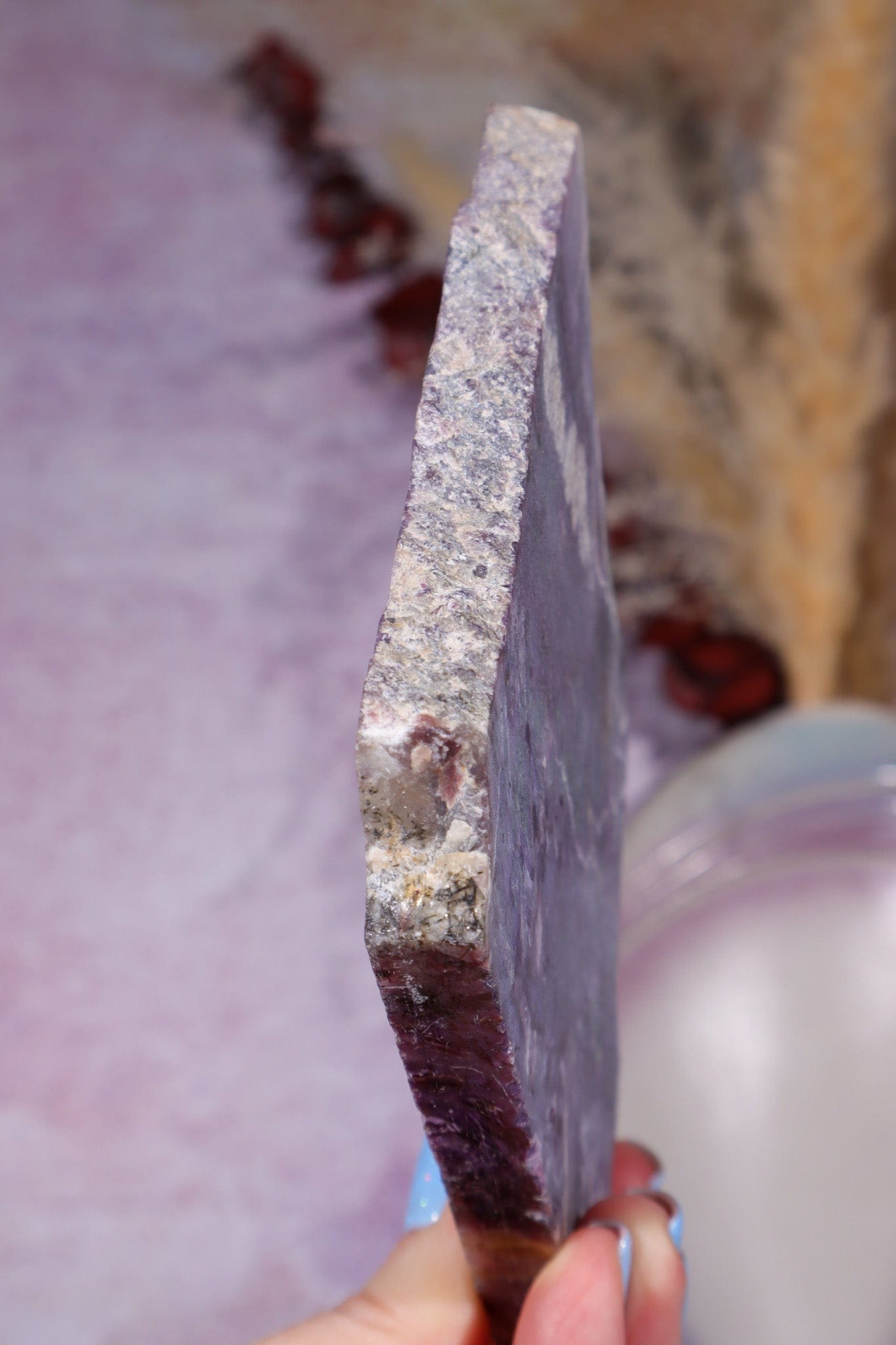 Charoite Self Standing Slice 10cm, Russia Slices Tali & Loz Crystals