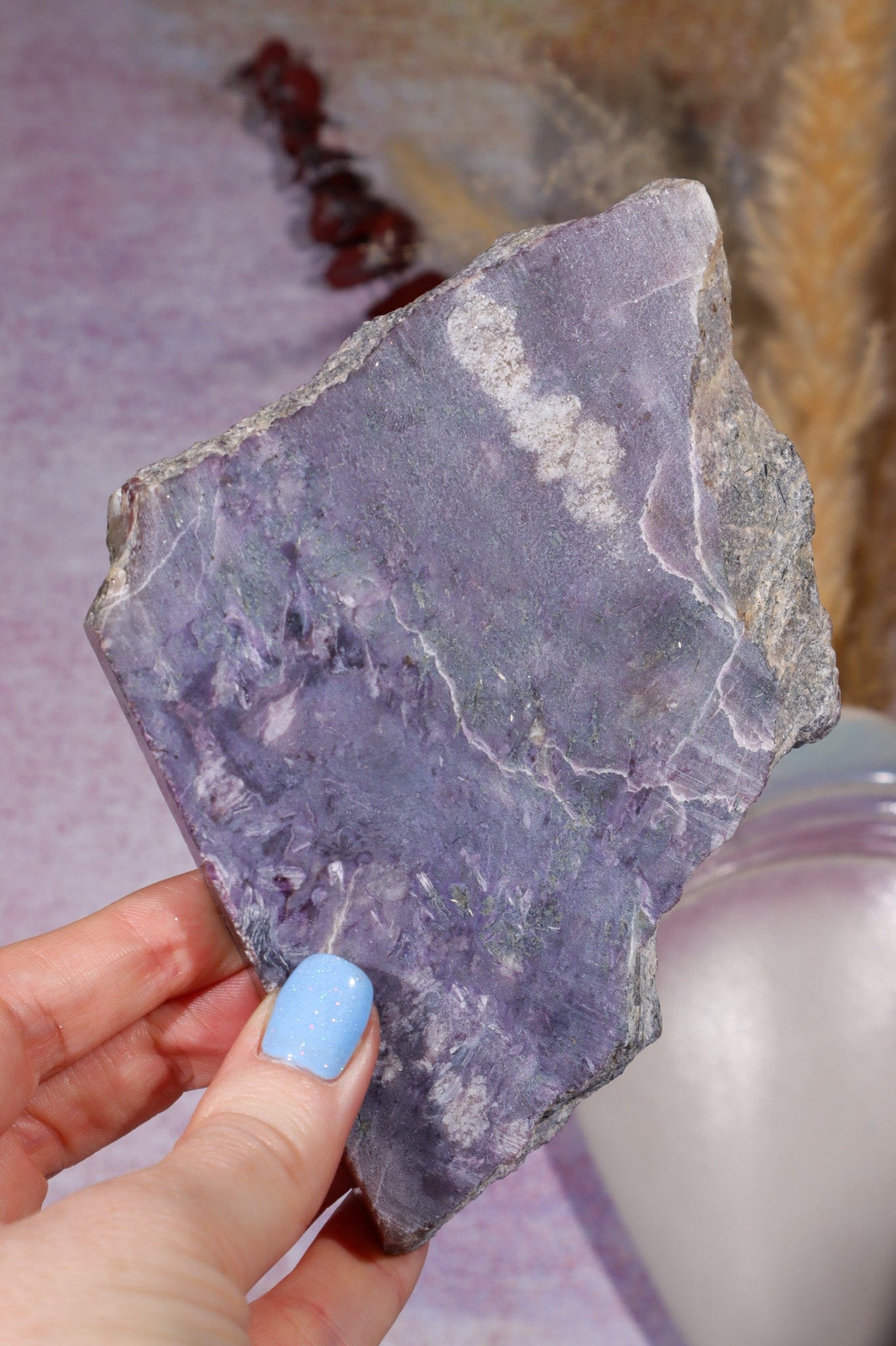 Charoite Self Standing Slice 10cm, Russia Slices Tali & Loz Crystals
