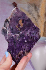 Charoite Self Standing Slice 10cm, Russia Slices Tali & Loz Crystals
