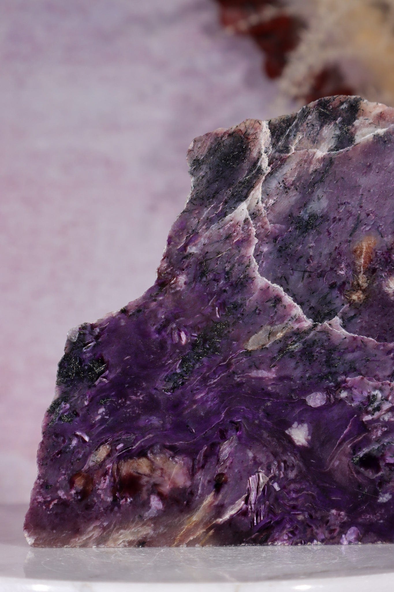 Charoite Self Standing Slice 10cm, Russia Slices Tali & Loz Crystals