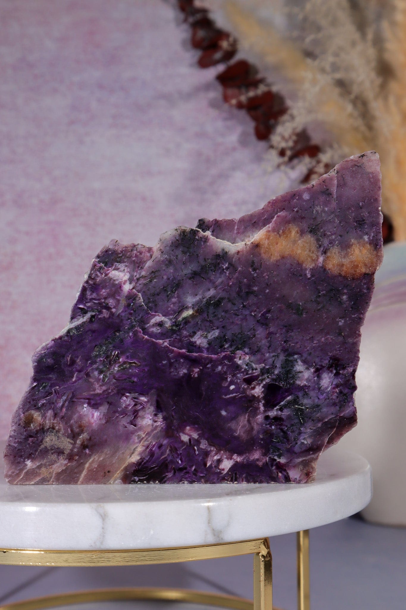 Charoite Self Standing Slice 9.5cm, Russia Slices Tali & Loz Crystals