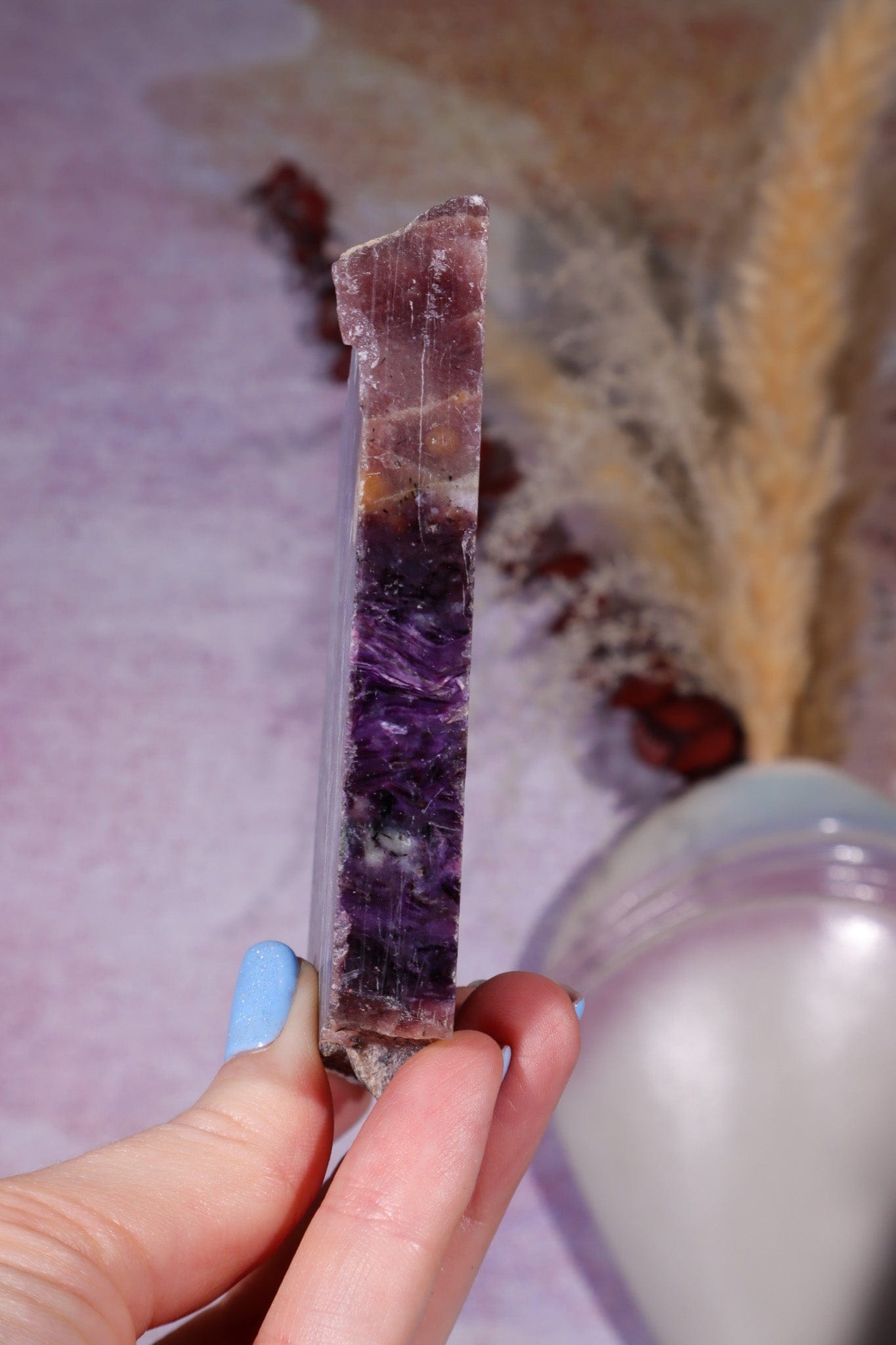Charoite Self Standing Slice 9.5cm, Russia Slices Tali & Loz Crystals