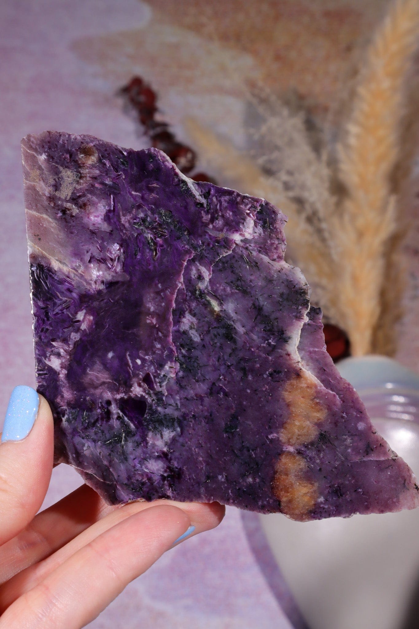 Charoite Self Standing Slice 9.5cm, Russia Slices Tali & Loz Crystals