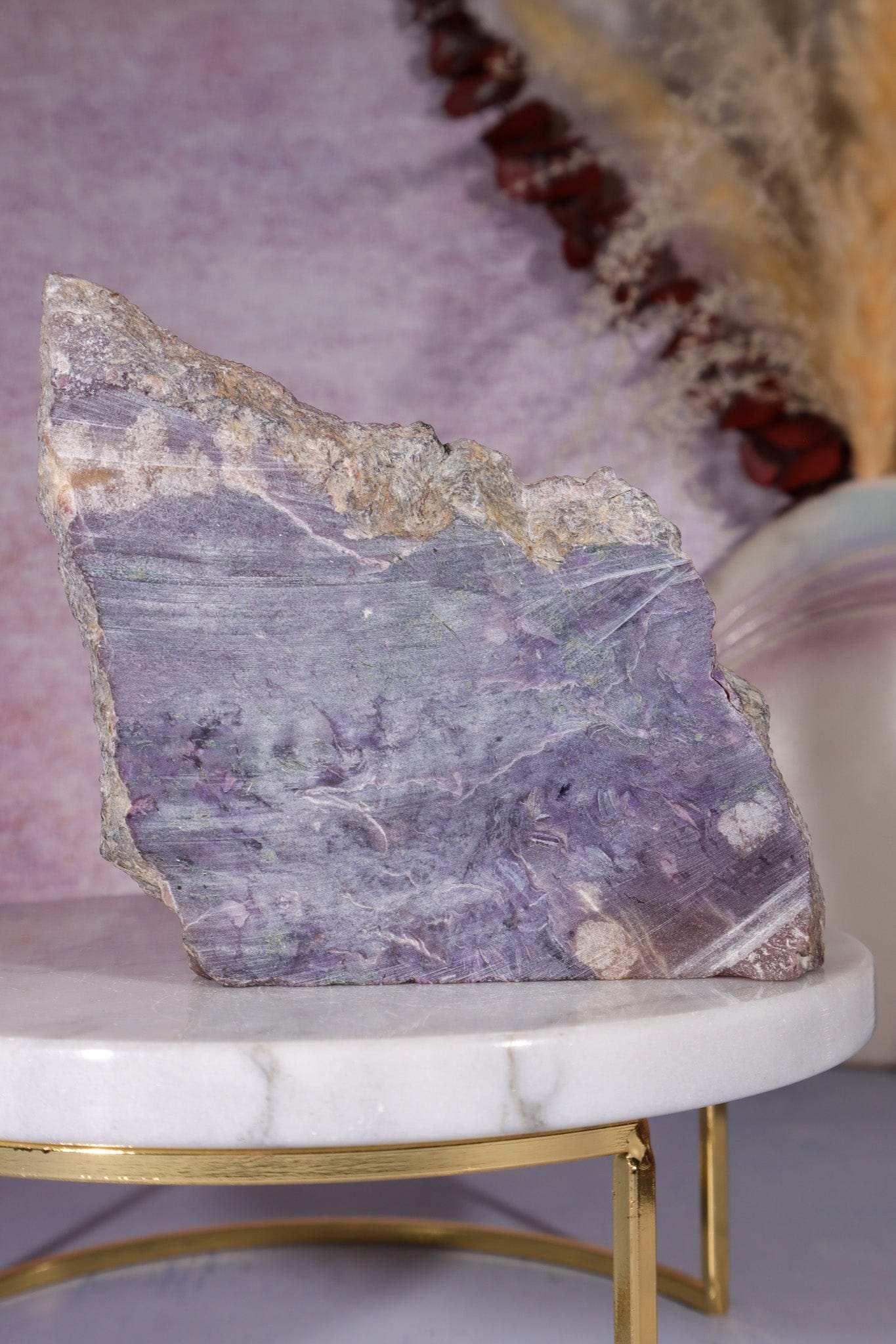 Charoite Self Standing Slice 9.5cm, Russia Slices Tali & Loz Crystals