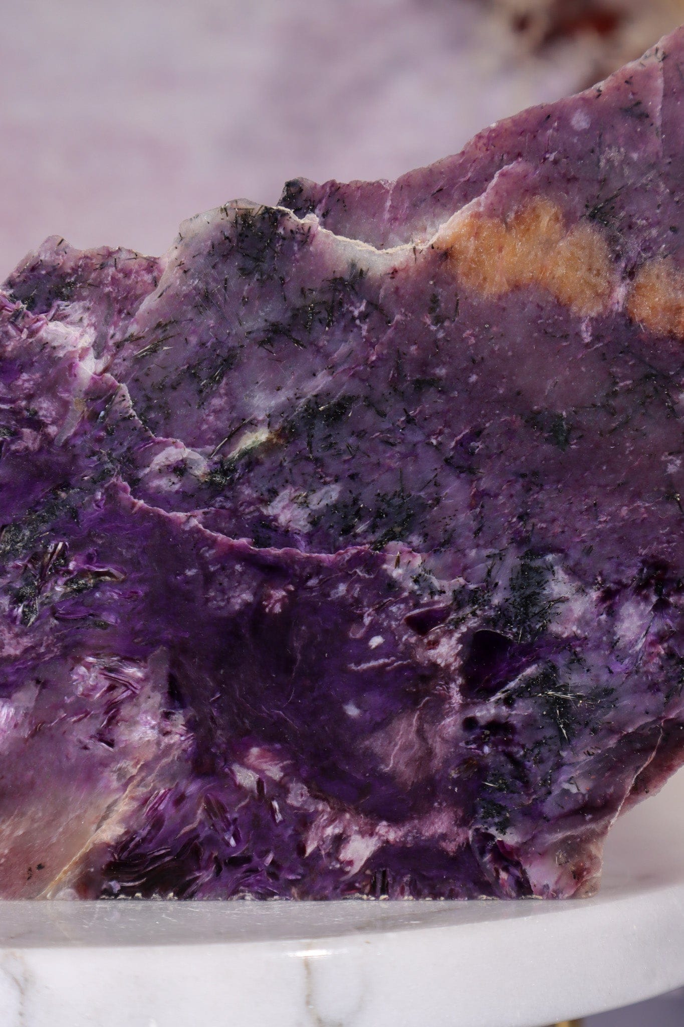 Charoite Self Standing Slice 9.5cm, Russia Slices Tali & Loz Crystals
