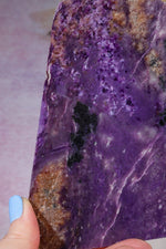 Charoite Slice 14.8cm, Russia Slices Tali & Loz Crystals