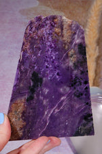 Charoite Slice 14.8cm, Russia Slices Tali & Loz Crystals