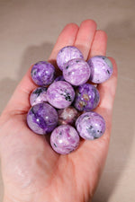 Charoite Spheres | 2cm | Russia Spheres Tali & Loz Crystals