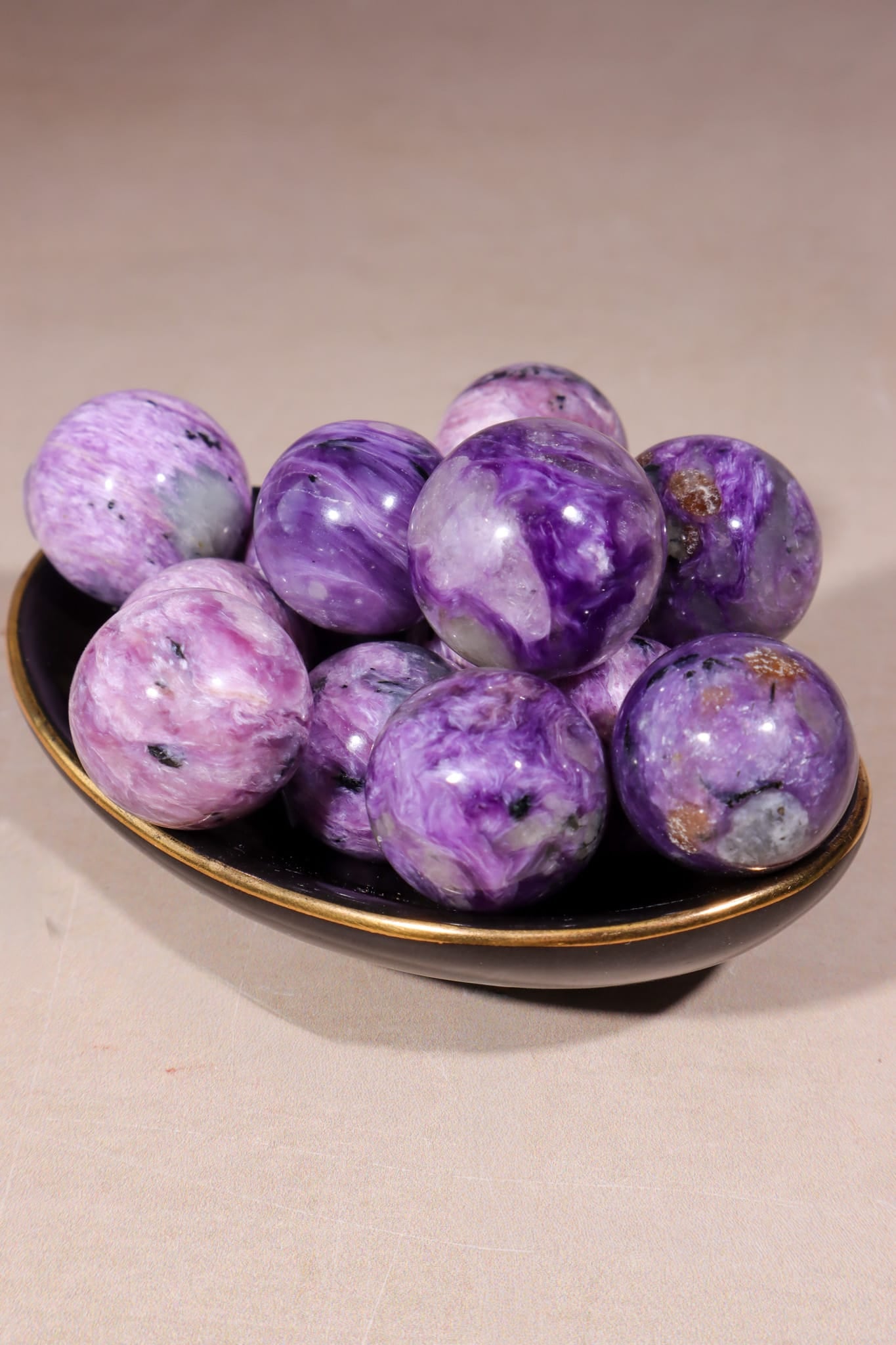 Charoite Spheres | 2cm | Russia Spheres Tali & Loz Crystals