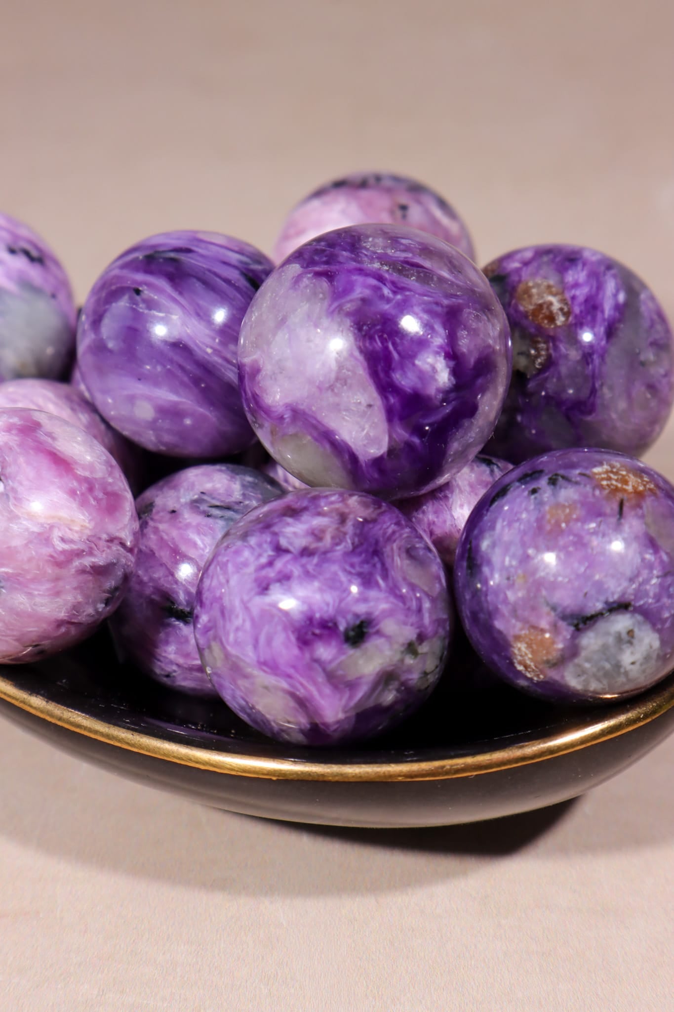 Charoite Spheres | 2cm | Russia Spheres Tali & Loz Crystals