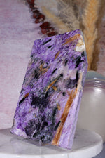 Charoite with Tinaksite and Aegirine Slice 14.5cm, Russia Slices Tali & Loz Crystals