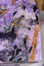 Charoite with Tinaksite and Aegirine Slice 14.5cm, Russia Slices Tali & Loz Crystals