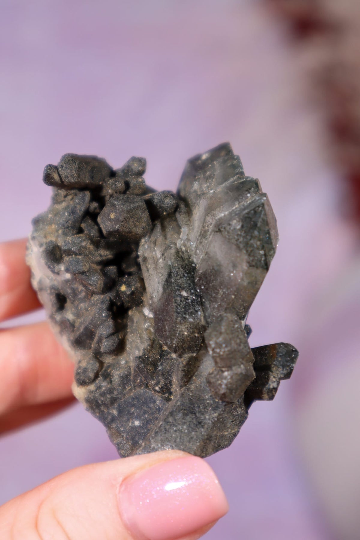 Chlorite in Quartz Cluster | 5.4 cm | Pakistan Quartz Tali & Loz Crystals