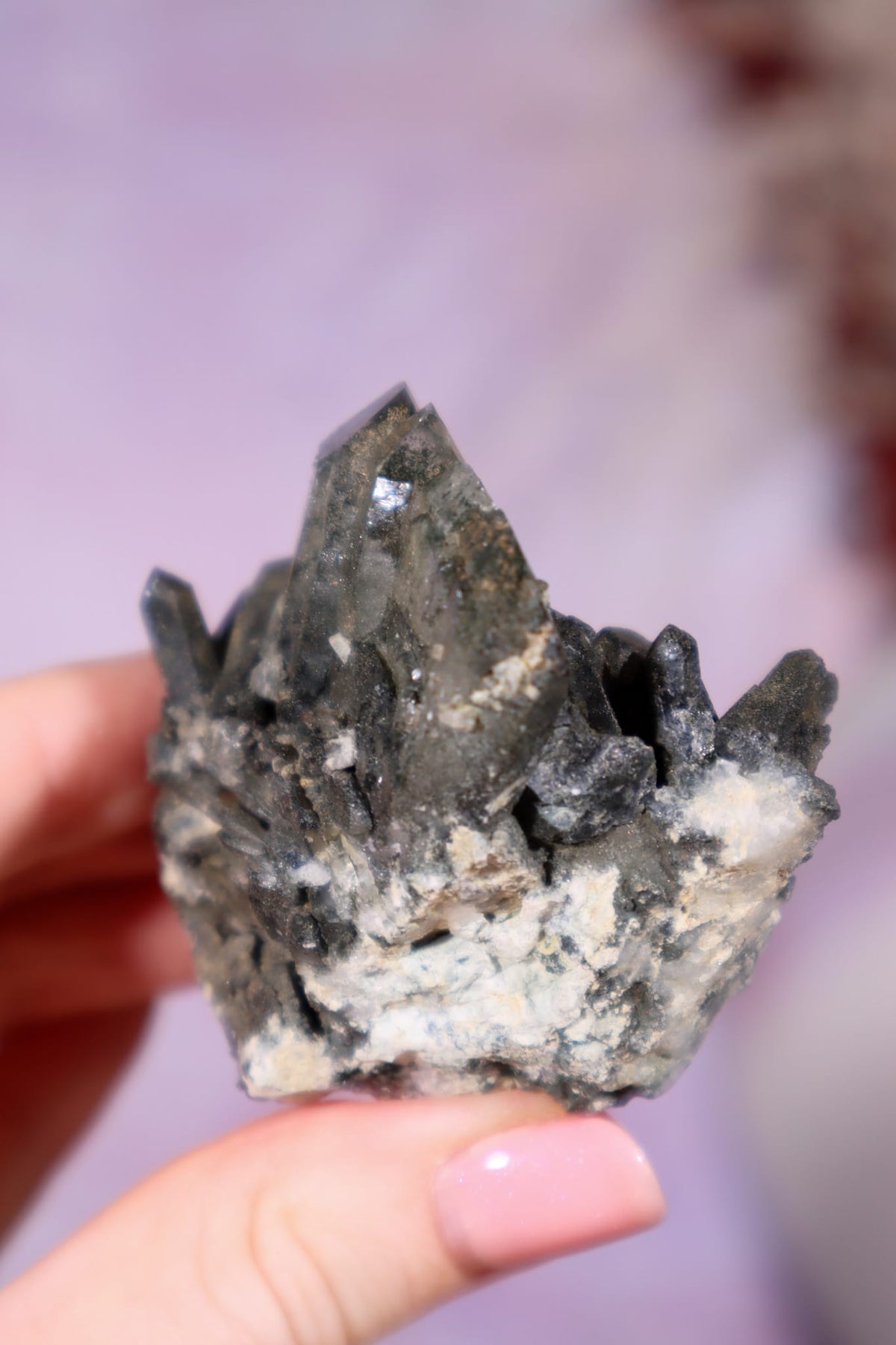 Chlorite in Quartz Cluster | 5.4 cm | Pakistan Quartz Tali & Loz Crystals