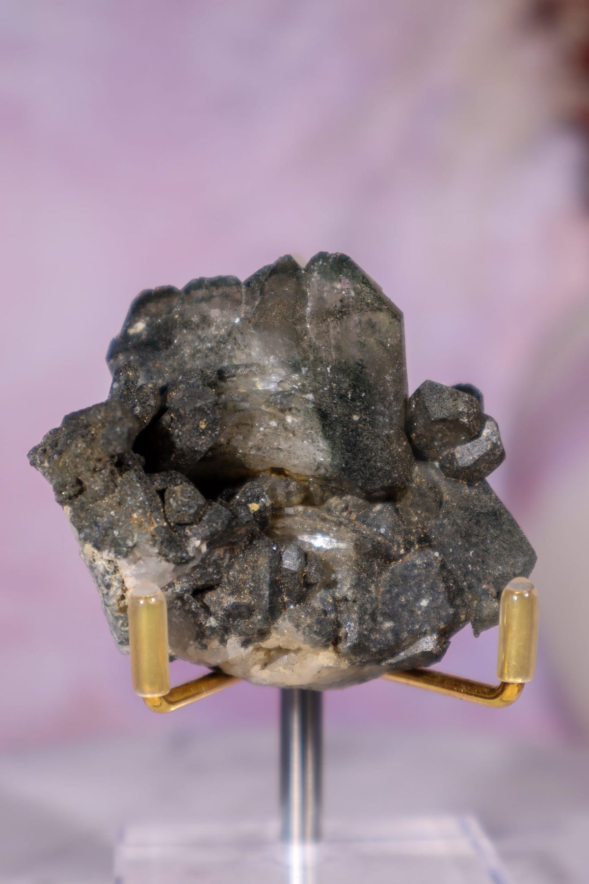 Chlorite in Quartz Cluster | 5.4 cm | Pakistan Quartz Tali & Loz Crystals