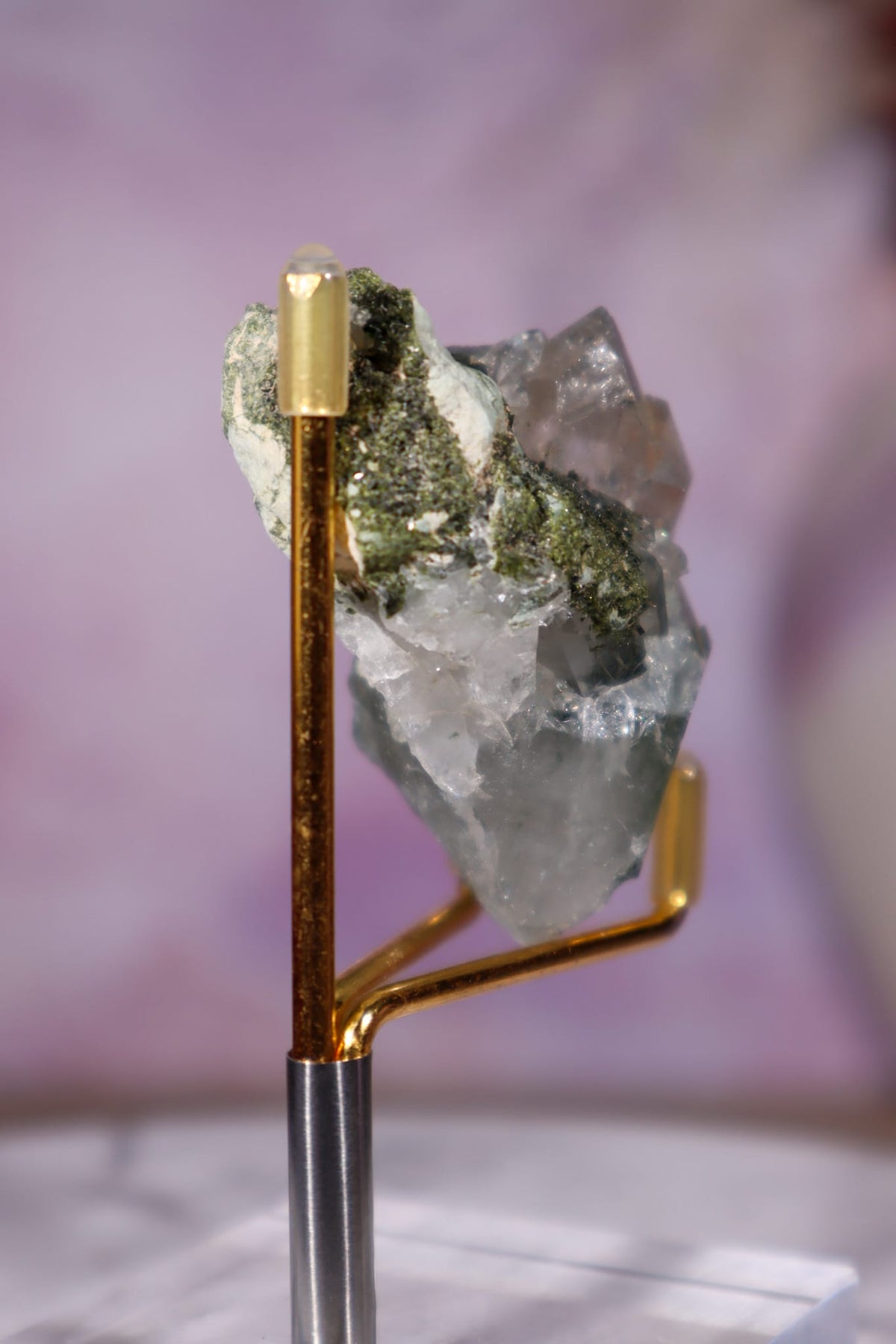 Chlorite in Quartz Cluster | 6 cm | Pakistan Quartz Tali & Loz Crystals