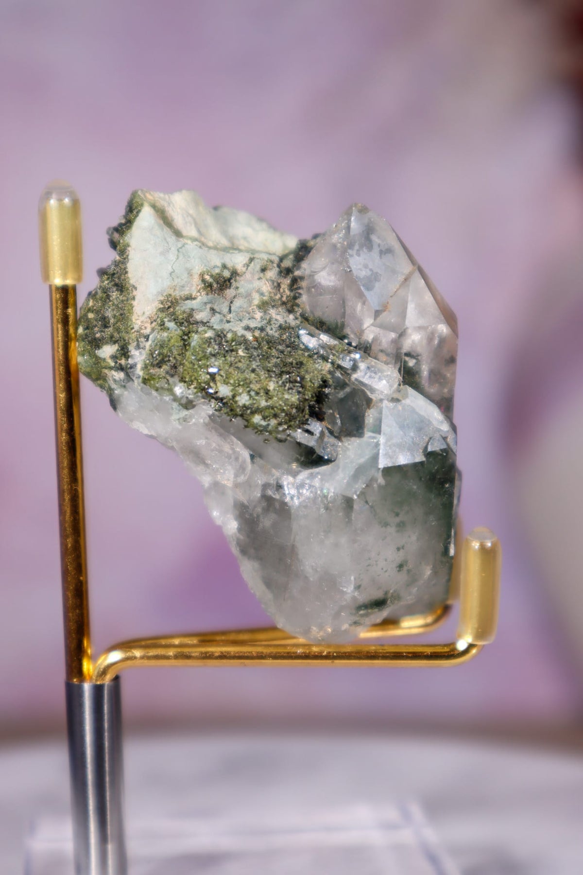Chlorite in Quartz Cluster | 6 cm | Pakistan Quartz Tali & Loz Crystals