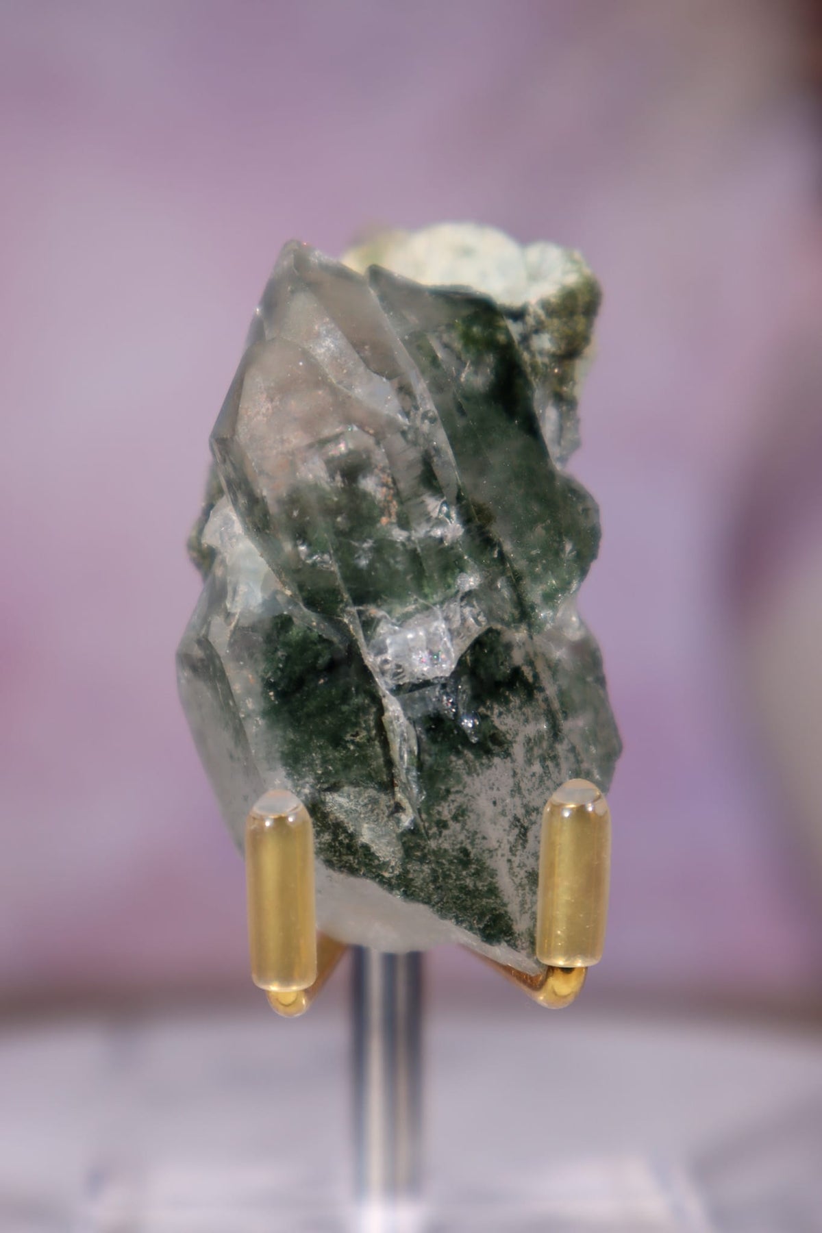 Chlorite in Quartz Cluster | 6 cm | Pakistan Quartz Tali & Loz Crystals