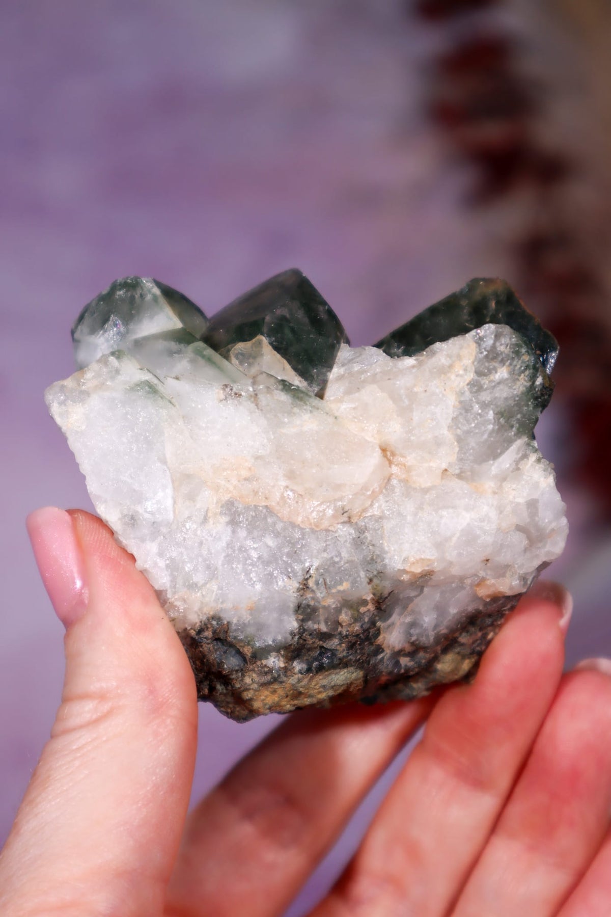 Chlorite in Quartz Phantom Cluster | 6.7 cm | Pakistan Quartz Tali & Loz Crystals