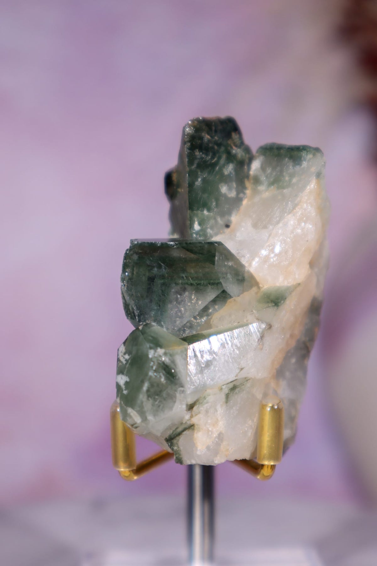 Chlorite in Quartz Phantom Cluster | 6.7 cm | Pakistan Quartz Tali & Loz Crystals