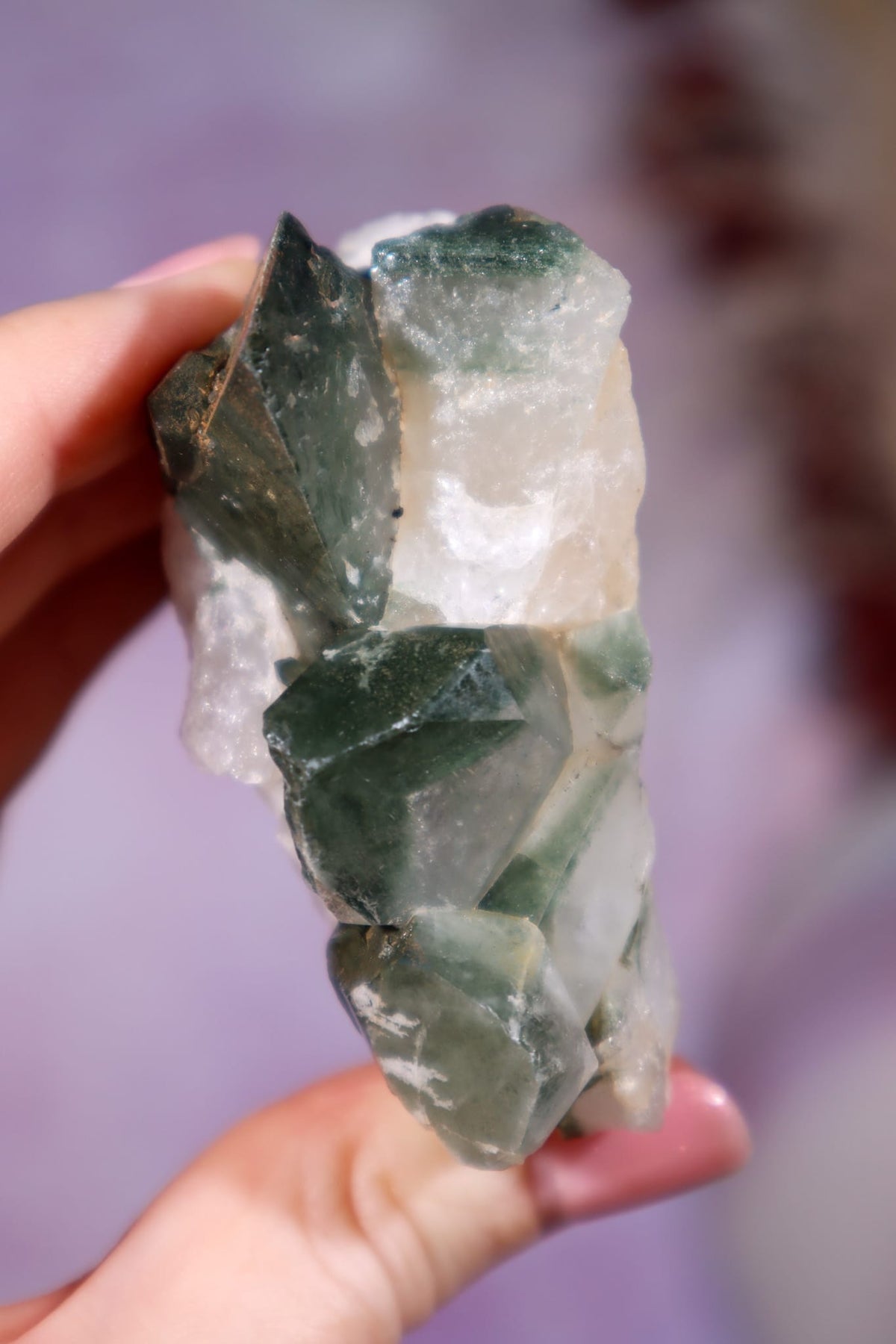 Chlorite in Quartz Phantom Cluster | 6.7 cm | Pakistan Quartz Tali & Loz Crystals