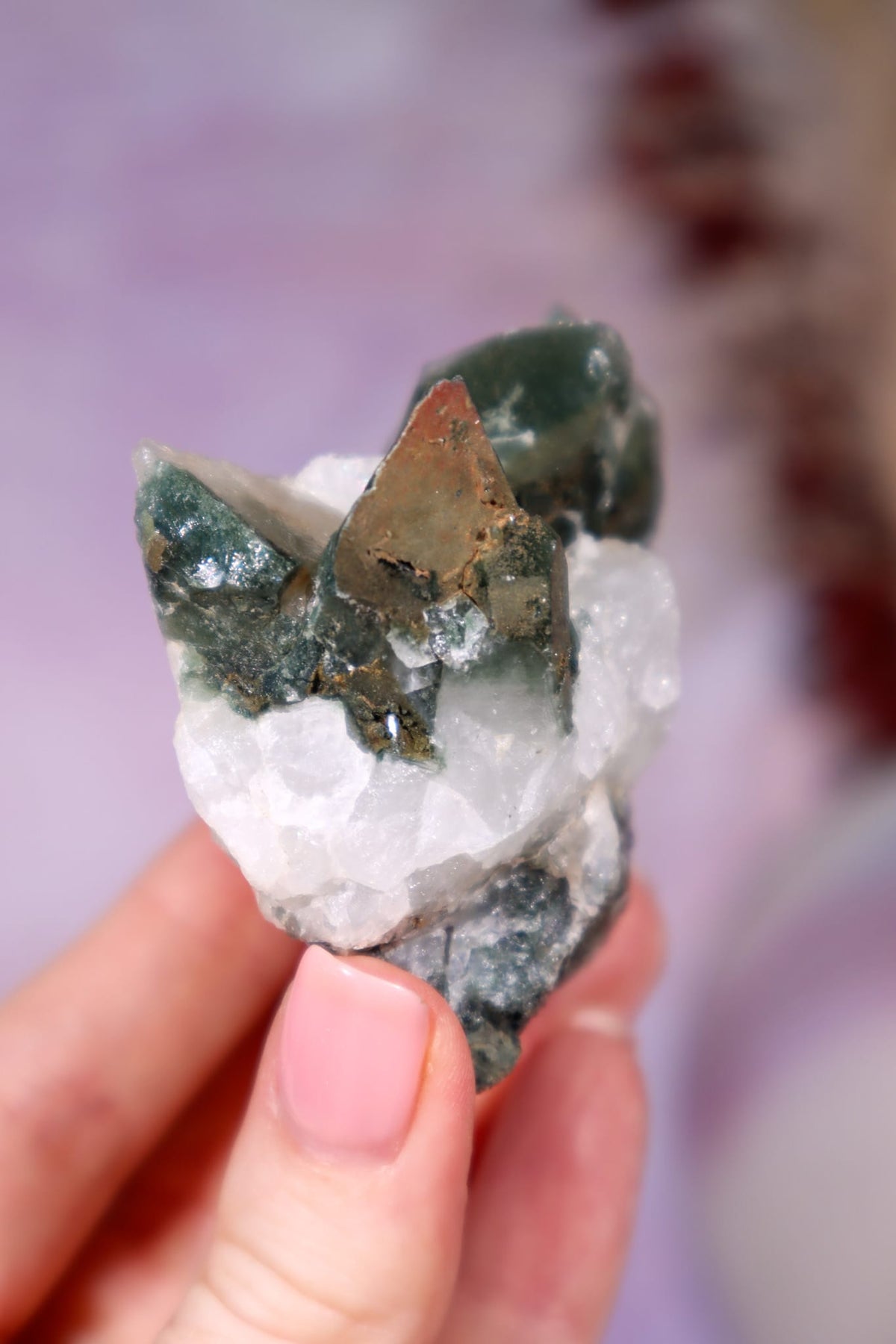 Chlorite in Quartz Phantom Cluster | 6.7 cm | Pakistan Quartz Tali & Loz Crystals