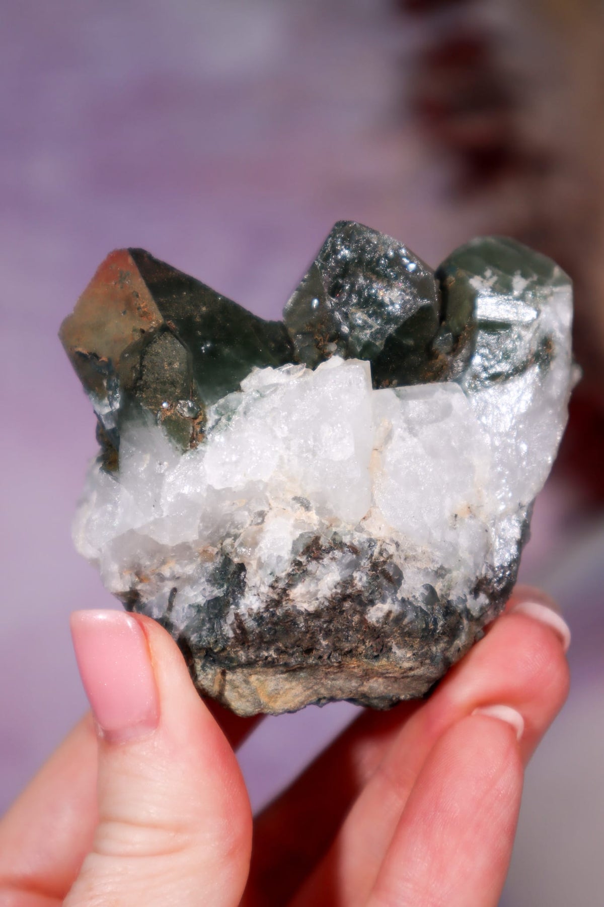 Chlorite in Quartz Phantom Cluster | 6.7 cm | Pakistan Quartz Tali & Loz Crystals