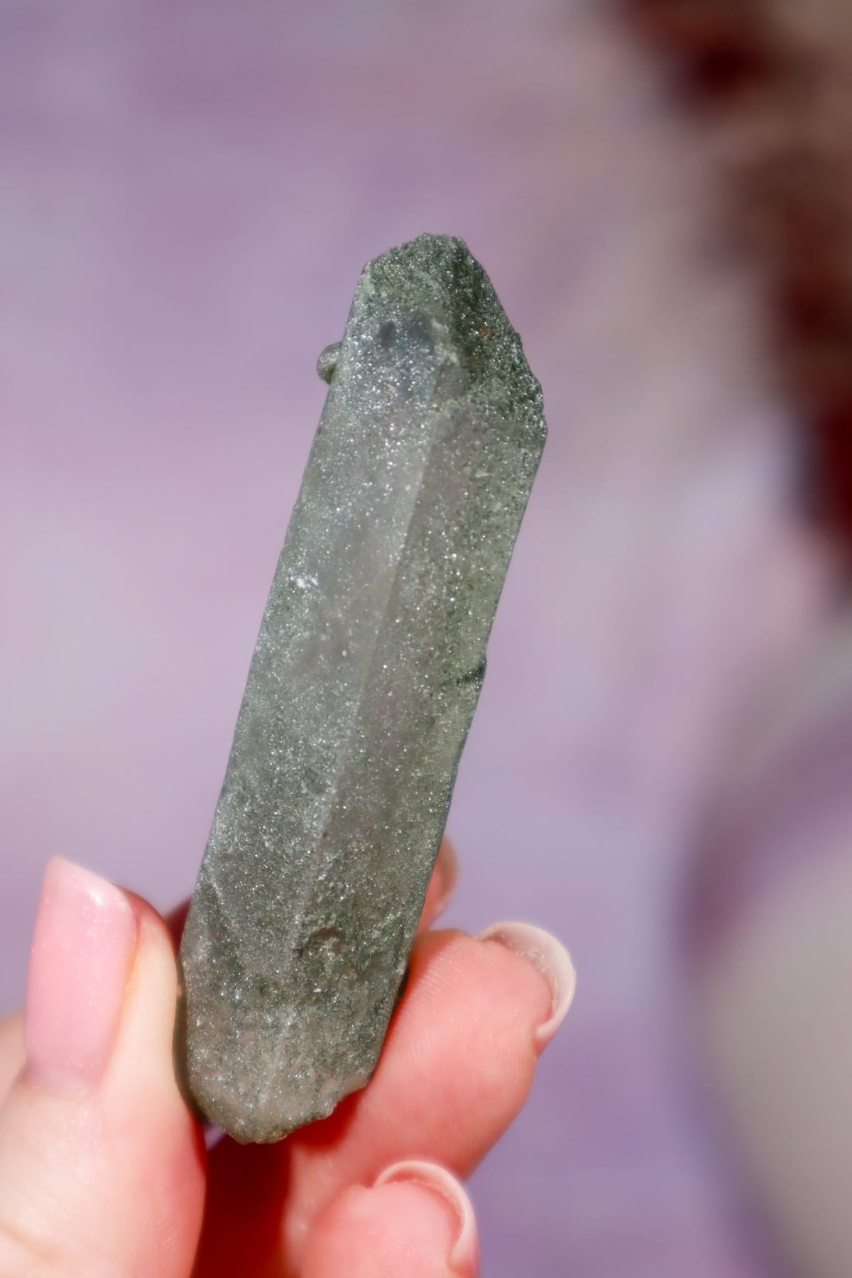 Chlorite in Quartz Point | 6.3 cm | Pakistan Quartz Tali & Loz Crystals