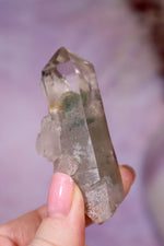 Chlorite in Quartz Point | 7.4 cm | Brazil Quartz Tali & Loz Crystals