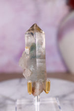 Chlorite in Quartz Point | 7.4 cm | Brazil Quartz Tali & Loz Crystals