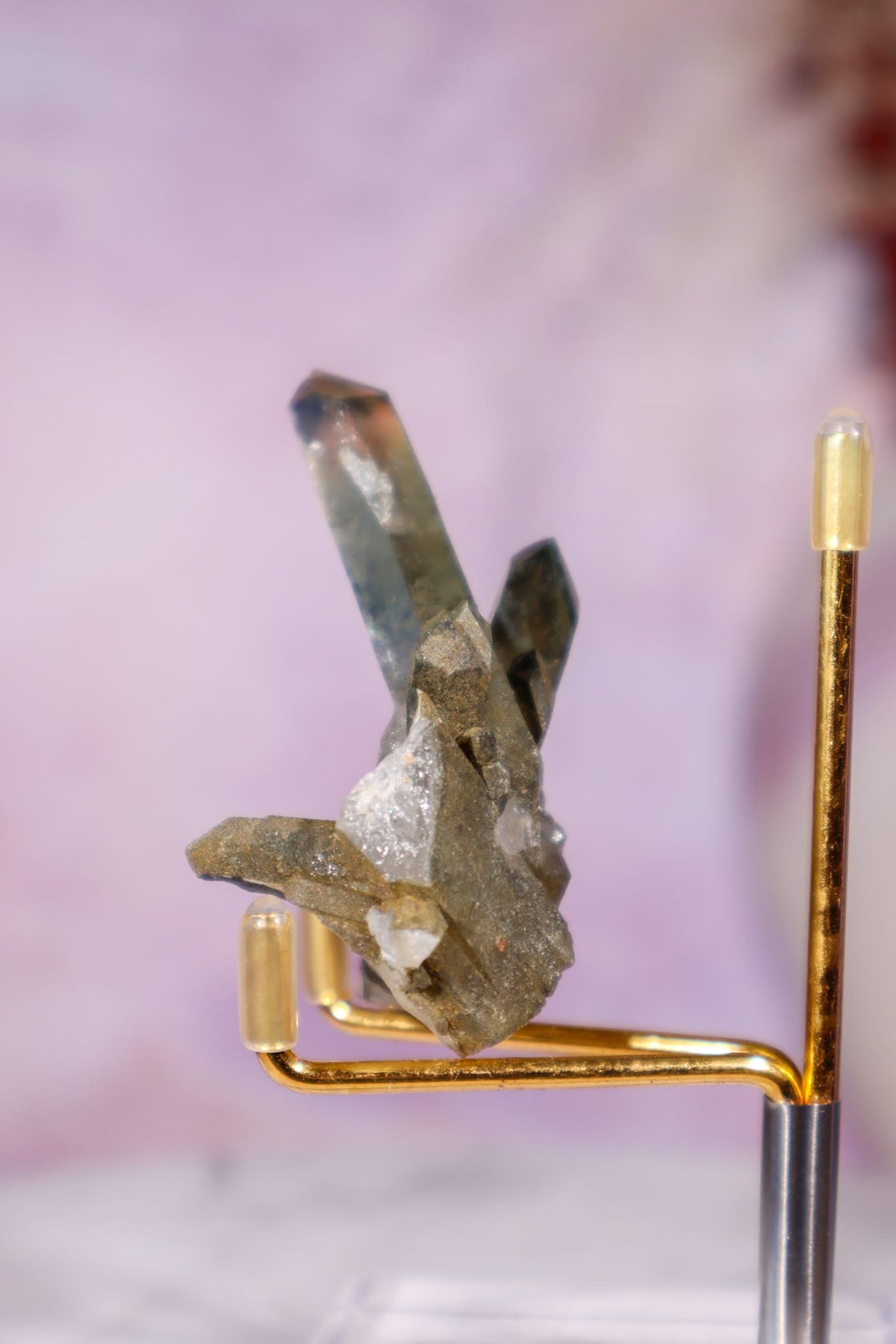 Chlorite in Quartz with Hematite Cluster | 6.5cm | Pakistan Points Tali & Loz Crystals
