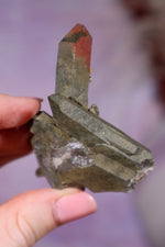 Chlorite in Quartz with Hematite Cluster | 6.5cm | Pakistan Points Tali & Loz Crystals