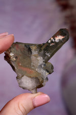 Chlorite in Quartz with Hematite Cluster | 6.5cm | Pakistan Points Tali & Loz Crystals