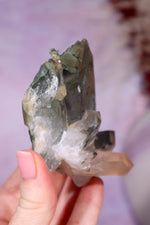 Chlorite in Quartz with Hematite Cluster | 8.4 cm | Pakistan Quartz Tali & Loz Crystals
