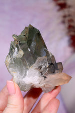 Chlorite in Quartz with Hematite Cluster | 8.4 cm | Pakistan Quartz Tali & Loz Crystals