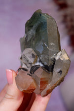 Chlorite in Quartz with Hematite Cluster | 8.4 cm | Pakistan Quartz Tali & Loz Crystals