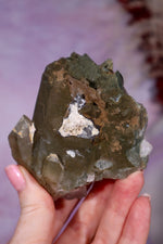 Chlorite in Quartz with Hematite Cluster | 8.4 cm | Pakistan Quartz Tali & Loz Crystals