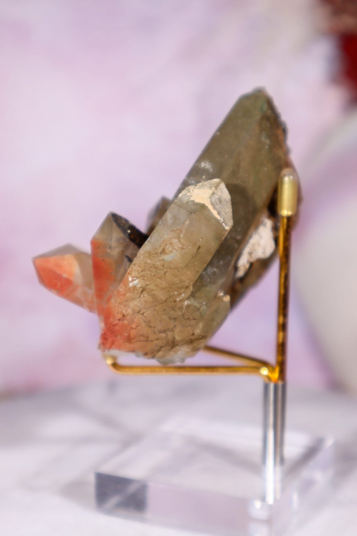 Chlorite in Quartz with Hematite Cluster | 8.4 cm | Pakistan Quartz Tali & Loz Crystals