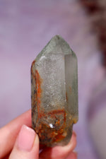 Chlorite in Quartz with Hematite Point | 7cm | Pakistan Points Tali & Loz Crystals