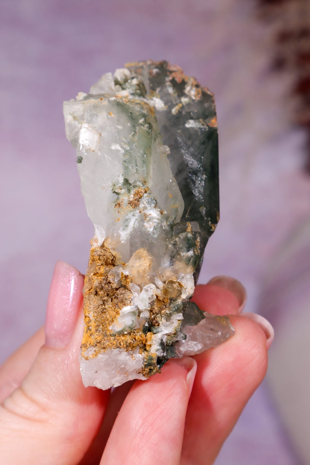Chlorite Quartz Specimen | Pakistan Minerals Tali & Loz Crystals