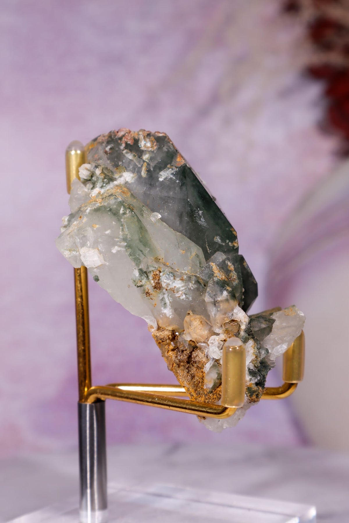 Chlorite Quartz Specimen | Pakistan Minerals Tali & Loz Crystals