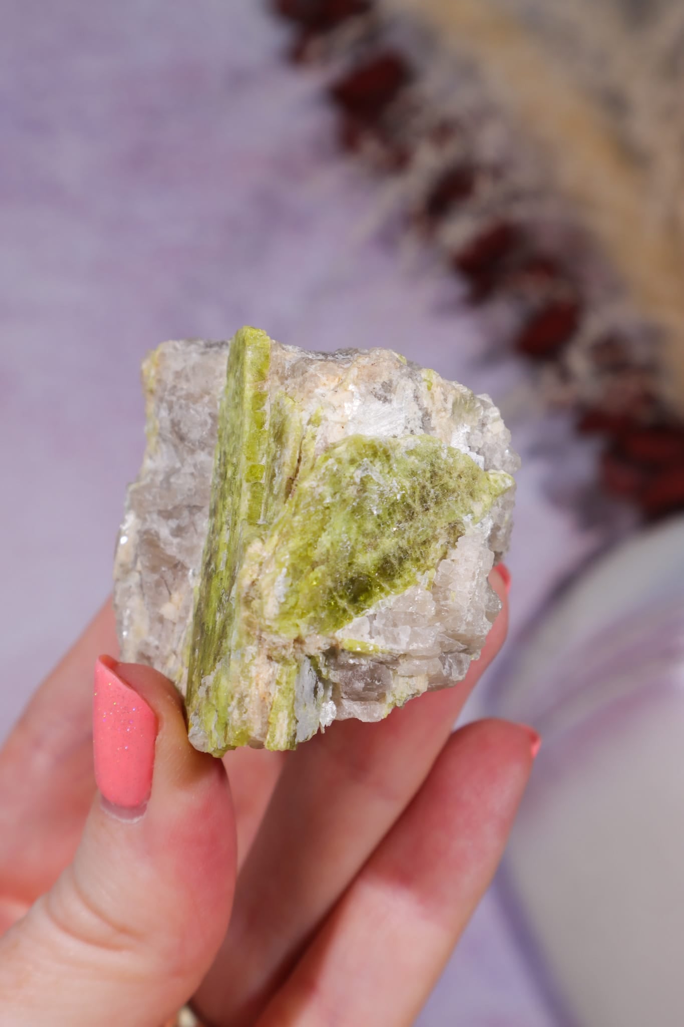 Chrysoberyl with Mica & Quartz | 113.9g | Mozambique Minerals Tali & Loz Crystals