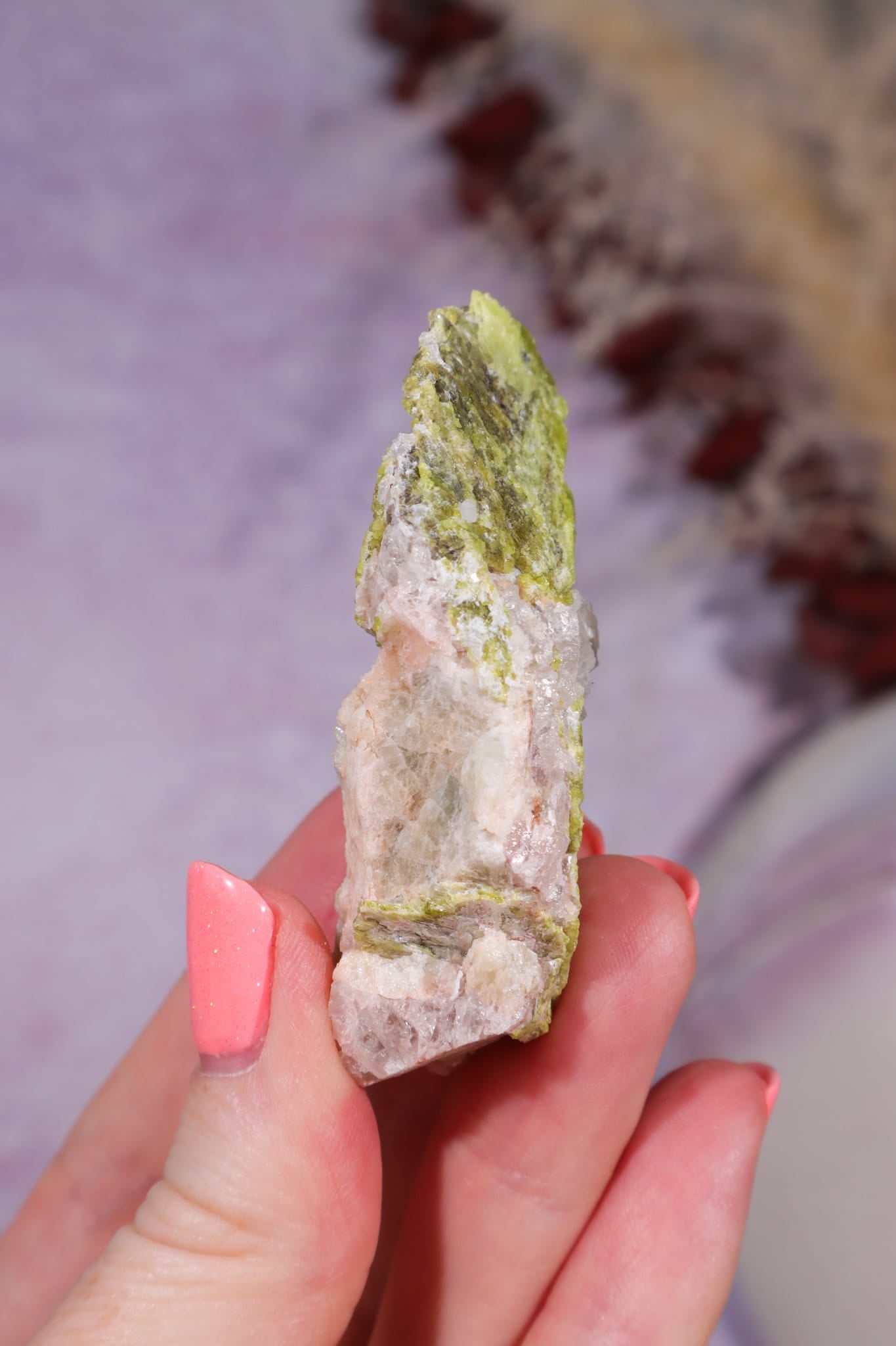 Chrysoberyl with Quartz & Mica | 46.46g | Mozambique Minerals Tali & Loz Crystals