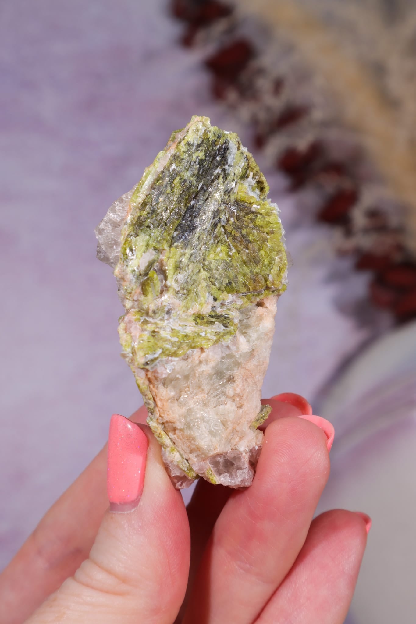 Chrysoberyl with Quartz & Mica | 46.46g | Mozambique Minerals Tali & Loz Crystals