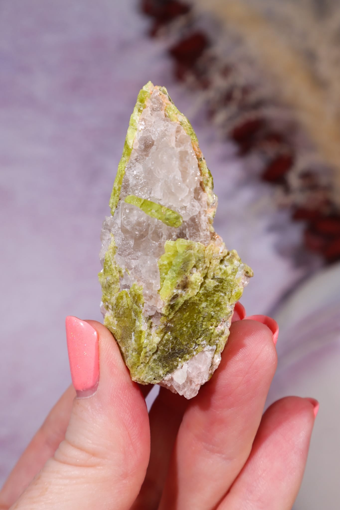 Chrysoberyl with Quartz & Mica | 46.46g | Mozambique Minerals Tali & Loz Crystals