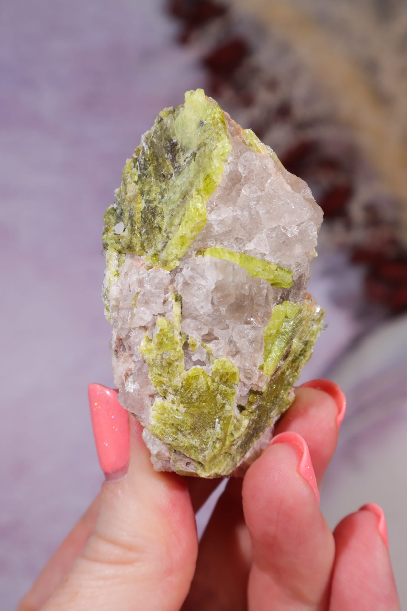 Chrysoberyl with Quartz & Mica | 46.46g | Mozambique Minerals Tali & Loz Crystals