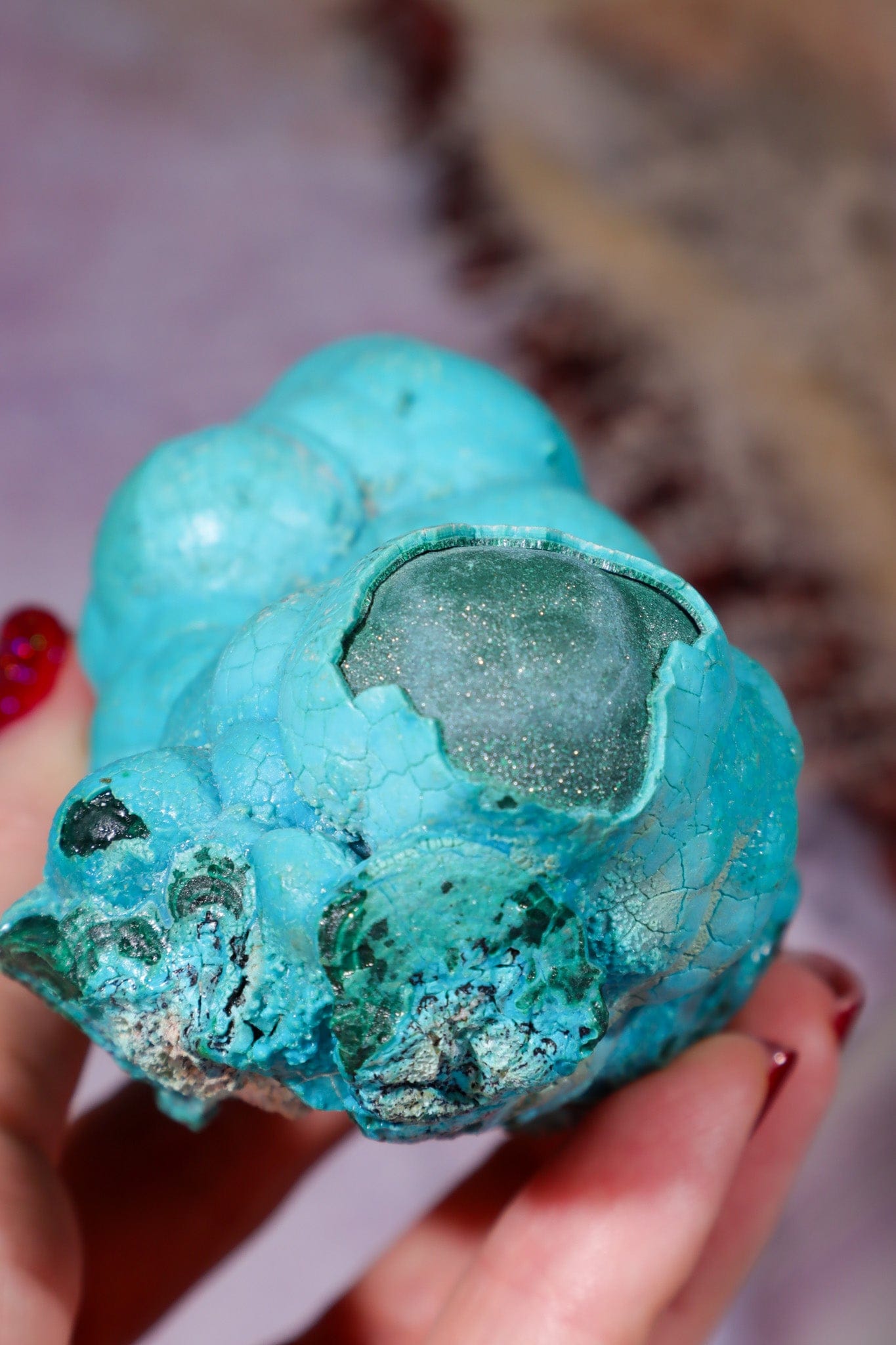 Chrysocolla Botryoidal Specimen 452gr, Zaire Specimen Tali & Loz Crystals