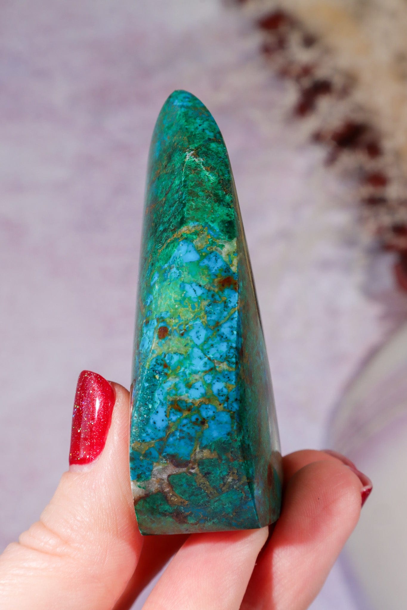 Chrysocolla Flame 6.9cm, Peru Flames Tali & Loz Crystals