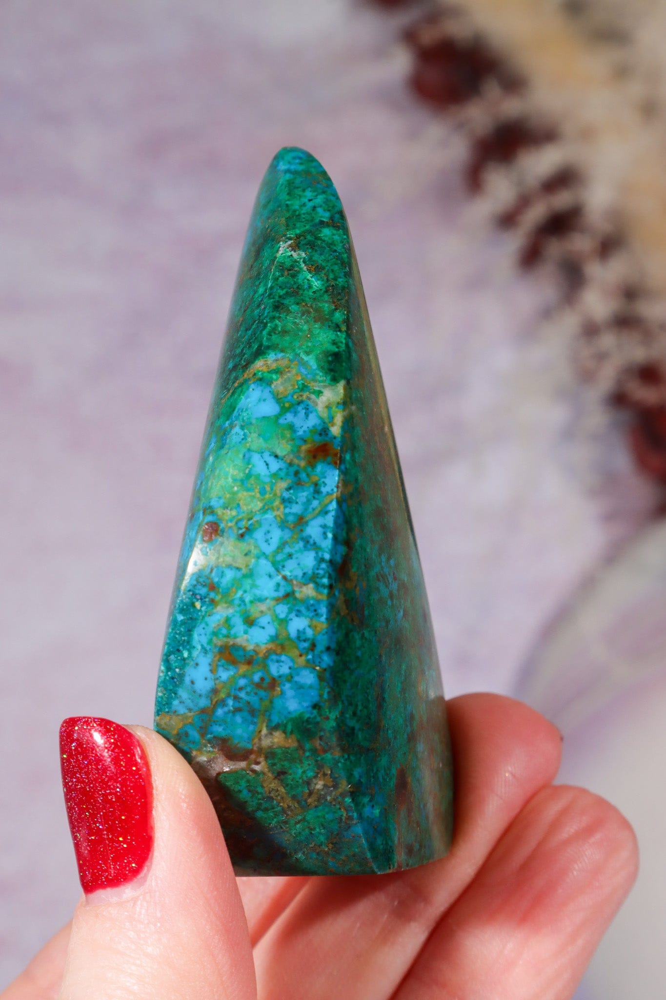 Chrysocolla Flame 6.9cm, Peru Flames Tali & Loz Crystals